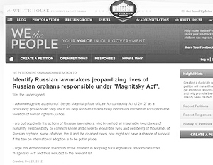 Белый дом США снял с сайта петиции о «законе Димы Яковлева»