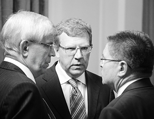 Глава ЦБ Сергей Игнатьев и два возможных его преемника – Алексей Кудрин и Алексей Улюкаев (слева направо)