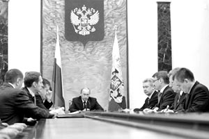  Президент России Владимир Путин на заседании с кабинетом министров
