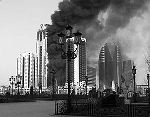Башня «Грозный-Сити» загорелась в столице Чечни