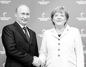 Путин и Меркель на выставке