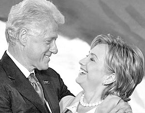 Экс-президент США Билл Клинтон и его жена сенатор Хиллари Клинтон