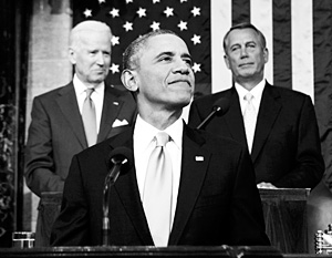 Обама выступил с шестым по счету обращением к Конгрессу 
