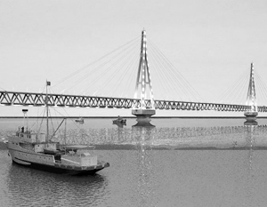 Вариант проекта моста через реку Лену в Якутске (компании «Мостовик») 
