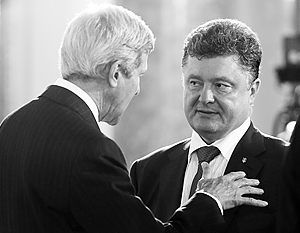 Керри попросил у Порошенко доказательств участия России в событиях на Востоке Украины