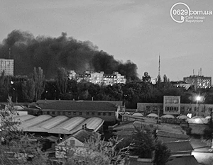 Аэропорт и воинская часть загорелись в Мариуполе