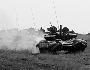 Луганские ополченцы атаковали колонну из 40 танков