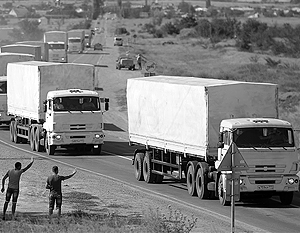 Доставившие помощь на Восток Украины грузовики возвращаются в Подмосковье