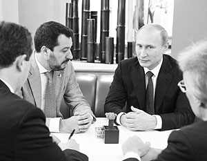 Владимир Путин встретился с Маттео Сальвини – секретарем единственной итальянской партии, признавшей присоединение Крыма к России