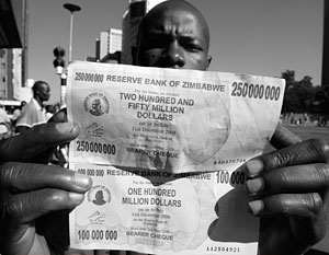 Абсолютный мировой рекорд по темпам инфляции принадлежит Зимбабве