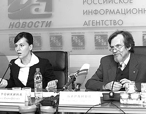 Президент Общенациональной ассоциации генетической безопасности (ОАГБ) Александр Баранов и директор ОАГБ Елена Шаройкина
