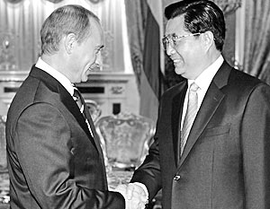 Президент России Владимир Путин принял лидера Китайской народной республики Ху Цзиньтао 
