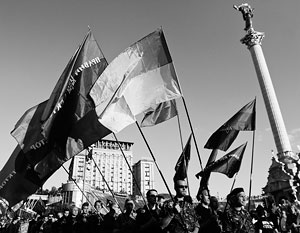 Накануне в центре Киева собрались более трех тысяч радикалов «Правого сектора»