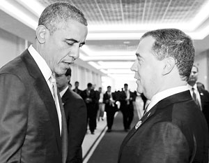 Последний раз Обама с Медведевым виделись в ноябре прошлого года на саммите в Мьянме