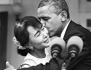 Вскоре после своего освобождения пять лет назад Аун Сан Су Чжи встретилась с Обамой