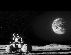 Российские космические станции не были на Луне с 1976 года. На фото: американский астронавт разглядывает Землю с поверхности спутника Земли в рамках одной из миссий «Аполлон»