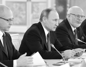 Владимир Путин на заседании СПЧ с Сергеем Кириенко и Михаилом Федотовым