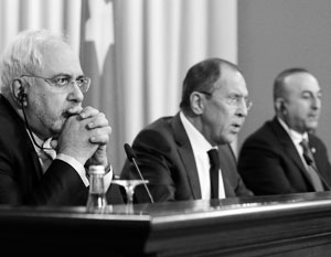 Зариф, Лавров и Чавушоглу – министры иностранных дел Ирана, России и Турции