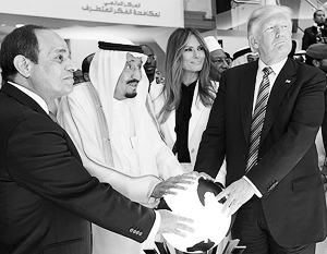 Трамп с саудовским королем Салманом и египетским президентом Сиси