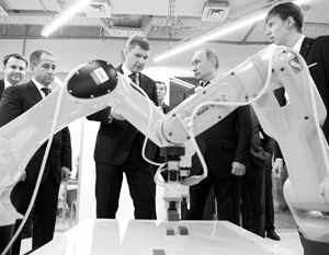 Владимир Путин с новым губернатором Пермского края Максимом Решетниковым