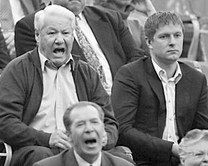 Первый президент России Борис Ельцин на Кубке Кремля