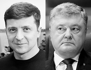 Комик Владимир Зеленский (слева) и президент-кондитер Петр Порошенко поборются за гетманскую булаву