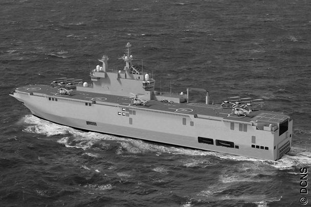 Французская судостроительная компания DCNS обнародовала проектное изображение первого корабля класса Mistral, который должен поступить на вооружение российских ВМФ. Он будет носить имя «Владивосток». Специалист может заметить ряд изменений в конструкции по сравнению с аналогичными кораблями, стоящими на вооружении ВМС Франции
