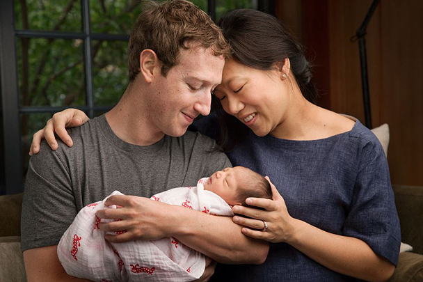 У основателя Facebook Марка Цукерберга и его супруги Присциллы Чан родилась дочь, которую назвали Макс. В честь этого события Цукерберг заявил о намерении пожертвовать 99% акций компании на то, чтобы сделать мир лучше