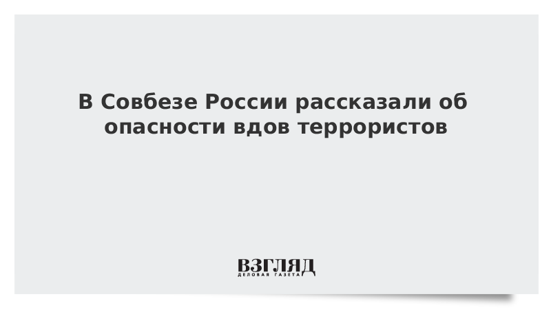 В Совбезе России рассказали об опасности вдов террористов