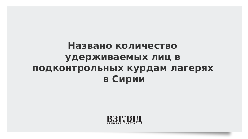 Названо количество удерживаемых лиц в подконтрольных курдам лагерях в Сирии