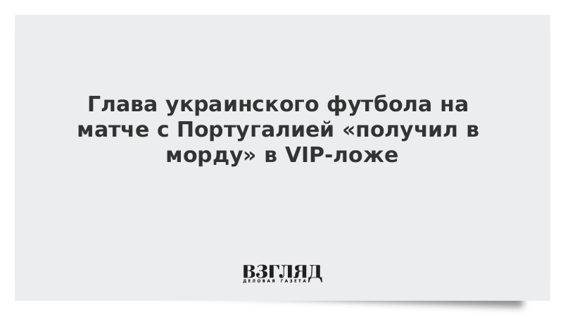 Глава украинского футбола на матче с Португалией «получил в морду» в VIP-ложе
