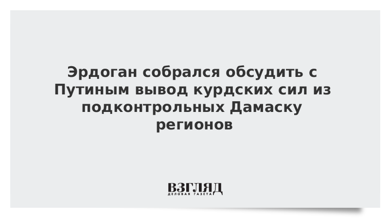 Эрдоган собрался обсудить с Путиным вывод курдских сил из подконтрольных Дамаску регионов