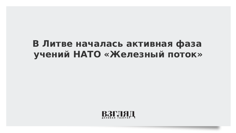 В Литве началась активная фаза учений НАТО Железный поток