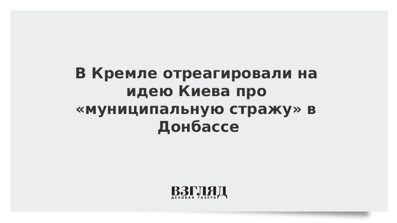 В Кремле отреагировали на идею Киева про «муниципальную стражу» в Донбассе