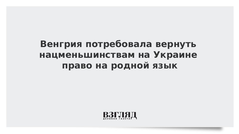 Венгрия потребовала вернуть нацменьшинствам на Украине право на родной язык