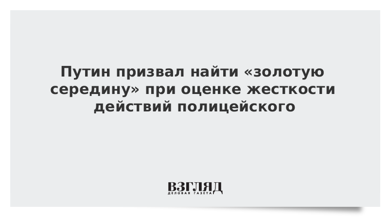 Путин призвал найти «золотую середину» при оценке жесткости действий полицейского