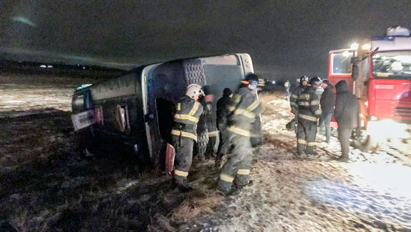 В ДТП с автобусом в Тульской области пострадали восемь человек
