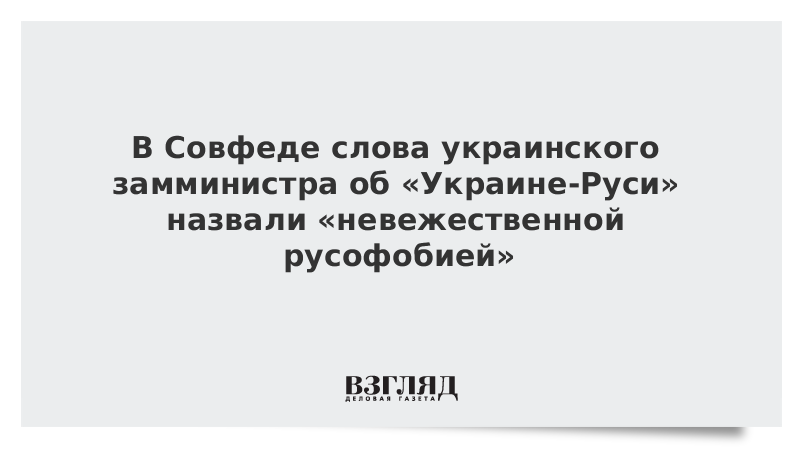 В Совфеде слова украинского замминистра об «Украине-Руси» назвали «невежественной русофобией»