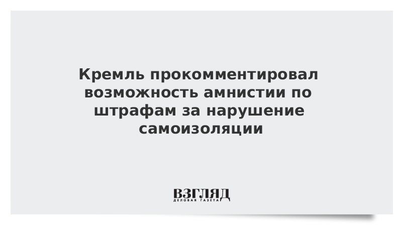 Кремль прокомментировал возможность амнистии по штрафам за нарушение самоизоляции