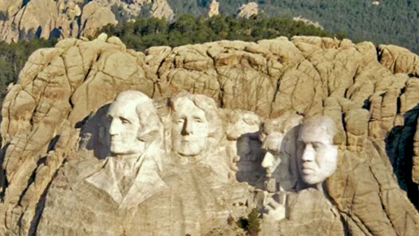 Канье Уэст прифотошопил себя к лицам президентов США на горе Рашмор
