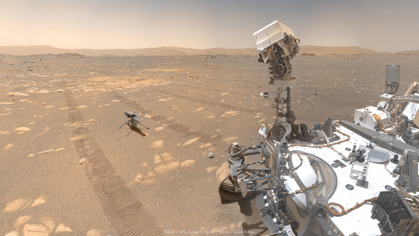 Опубликовано совместное «селфи» марсохода и первого на Марсе вертолета