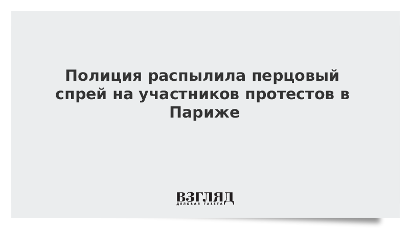 ВЗГЛЯД / Полиция распылила перцовый спрей на участников протестов в Париже :: Новости дня - Vimarsana News