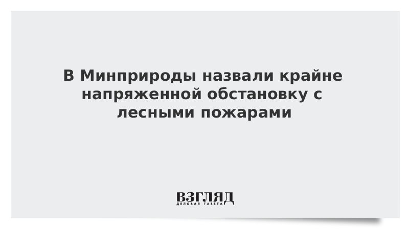 ВЗГЛЯД / В Минприроды назвали крайне напряженной обстановку с лесными пожарами :: Новости дня - Vimarsana News
