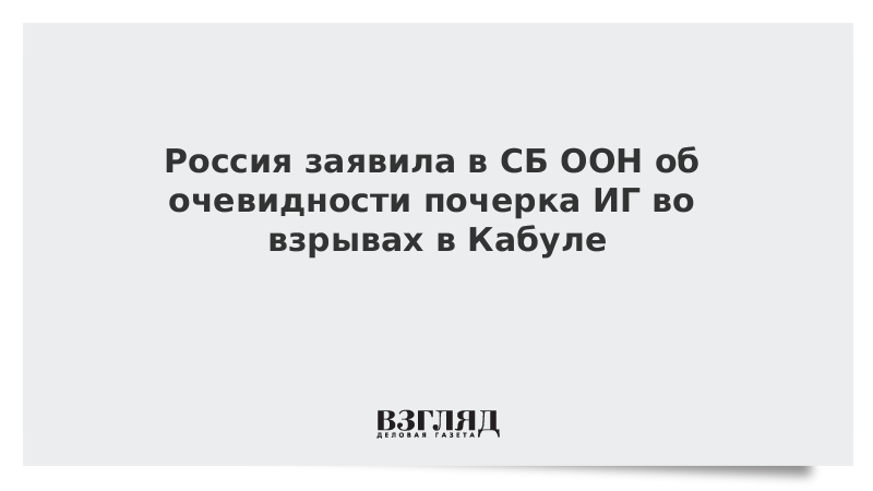 ВЗГЛЯД / Россия заявила в СБ ООН об очевидности почерка ИГ во взрывах в Кабуле :: Новости дня - Vimarsana News