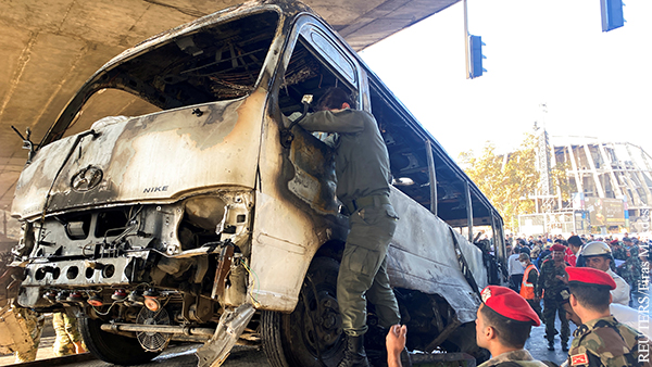 В центре Дамаска взорван армейский автобус, есть жертвы