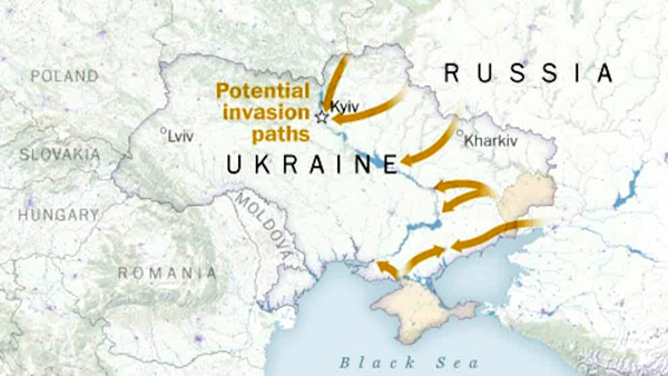 Washington Post опубликовала карту «вторжения» России на Украину