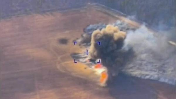 Минобороны показало уничтожение гаубичной батареи ВСУ из высокоточного оружия