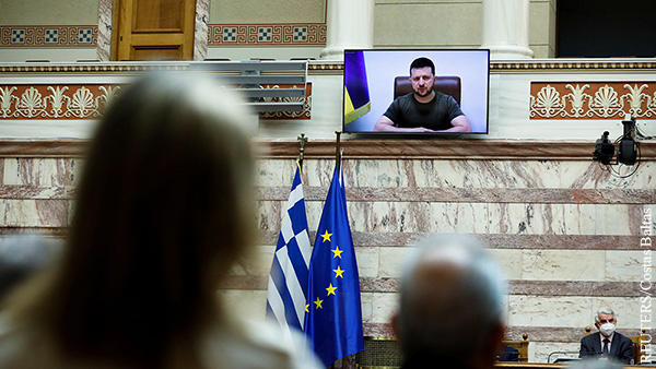 Выступление Зеленского с азовцами перед парламентом Греции вызвало скандал