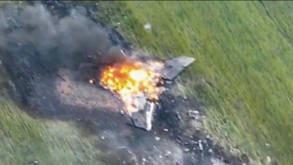Сбитый украинский МиГ-29 попал на видео