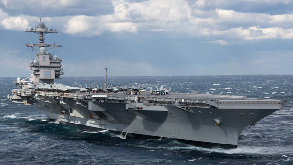 Представители американских военно-морских сил с авианосцем USS Gerald Ford направились в Европу